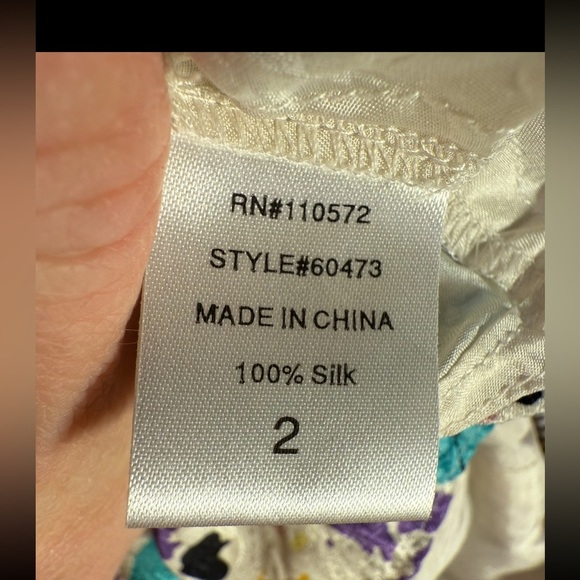 Tibi Silk Floral Ruched Zip Mini Dress Size 2 - Picture 7 of 7